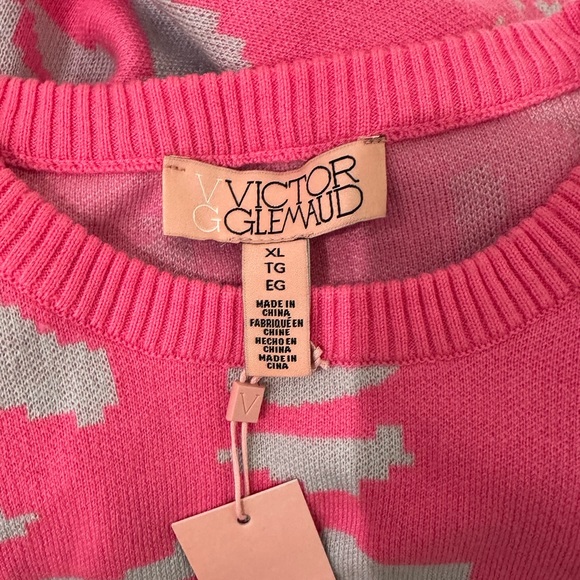 VG by Victor GLemaud Ribbed Waist Pattered Knit sweater Dress size XL - Picture 6 of 9